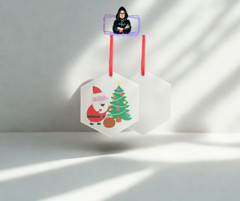 Ornement en verre givré 3.5pouces