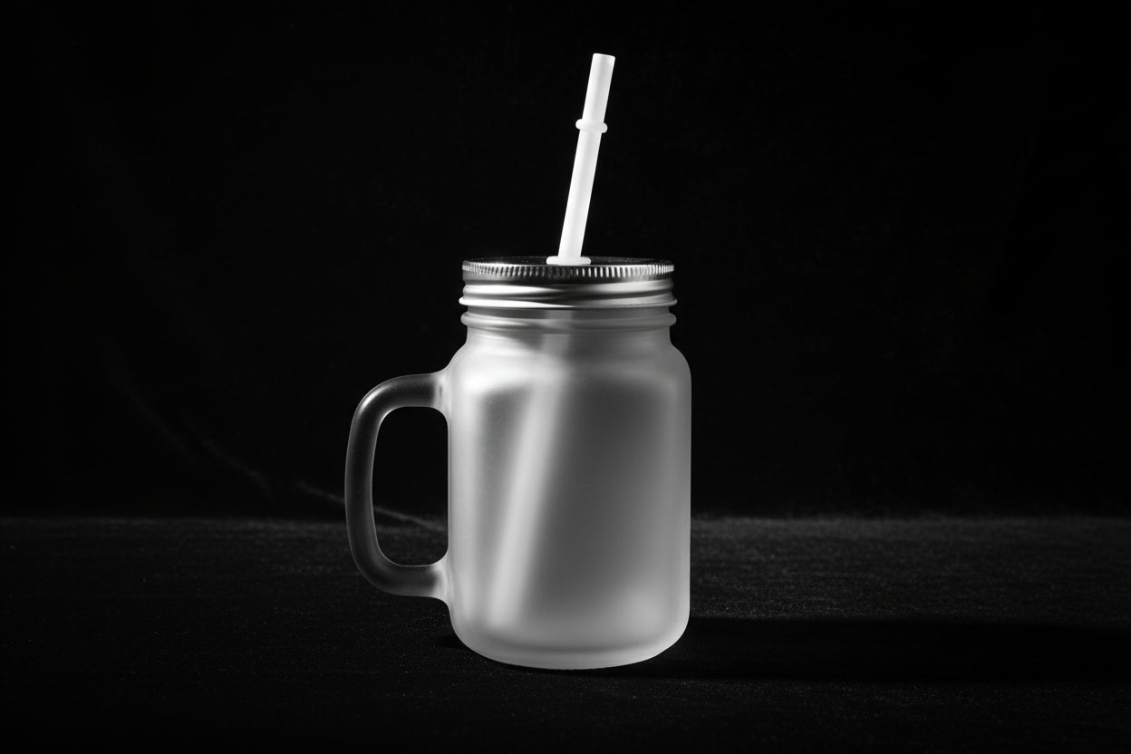 Mug Givré à Poignée Style Mason Jar