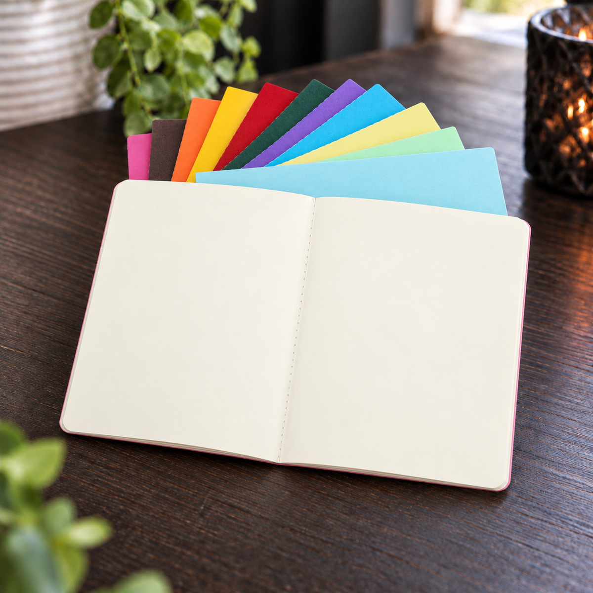 Carnet A5 à pages blanches et couverture colorée – 60 pages