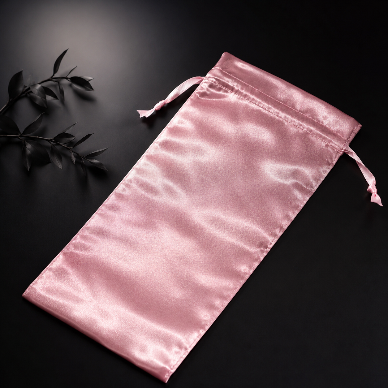 Sac cadeau satiné rose – Style bouteille à vin 6" x 13" – Sublimation
