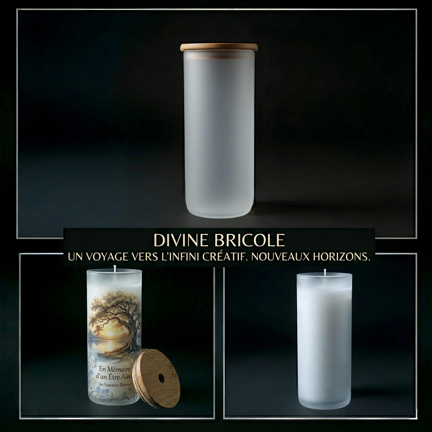 Tumbler 18oz en verre givré couvercle de bambou
