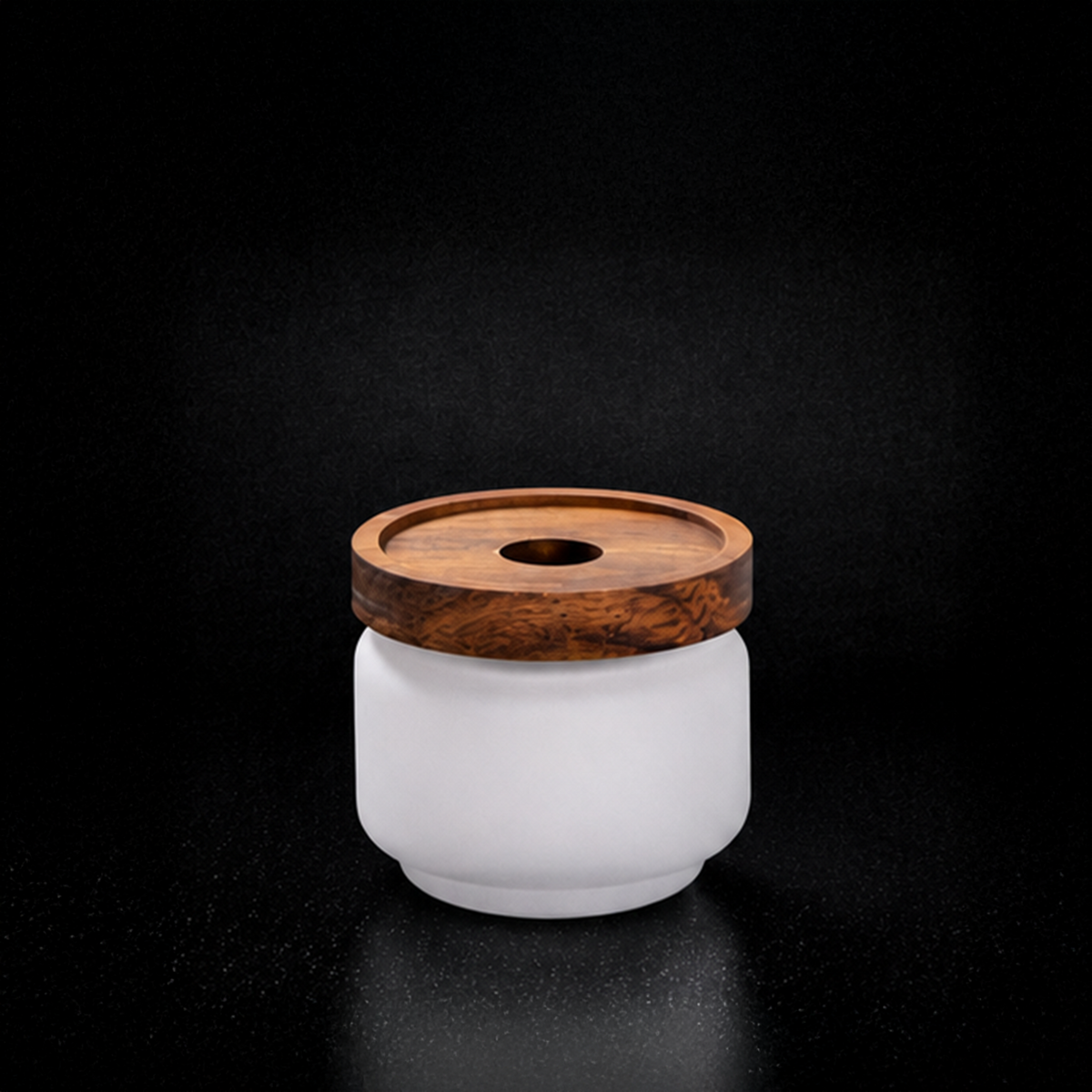 Pot de stockage en verre à sublimation avec couvercle en bois d'acacia