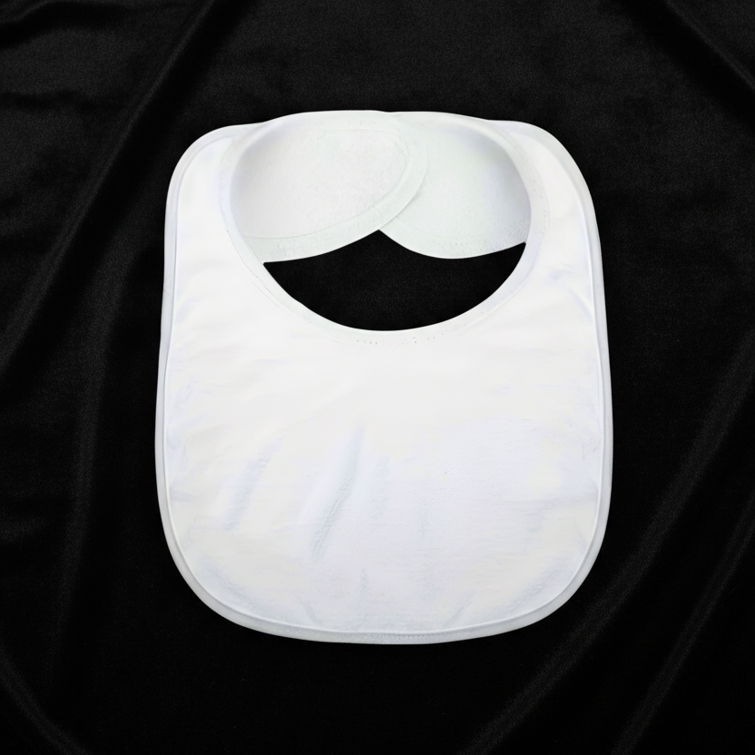 Bavoir Blanc pour Sublimation - 100% Polyester avec Velcro