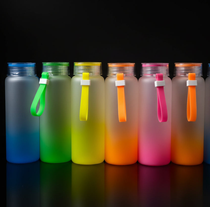 Bouteille de verre givré ombré 17oz pour sublimation.