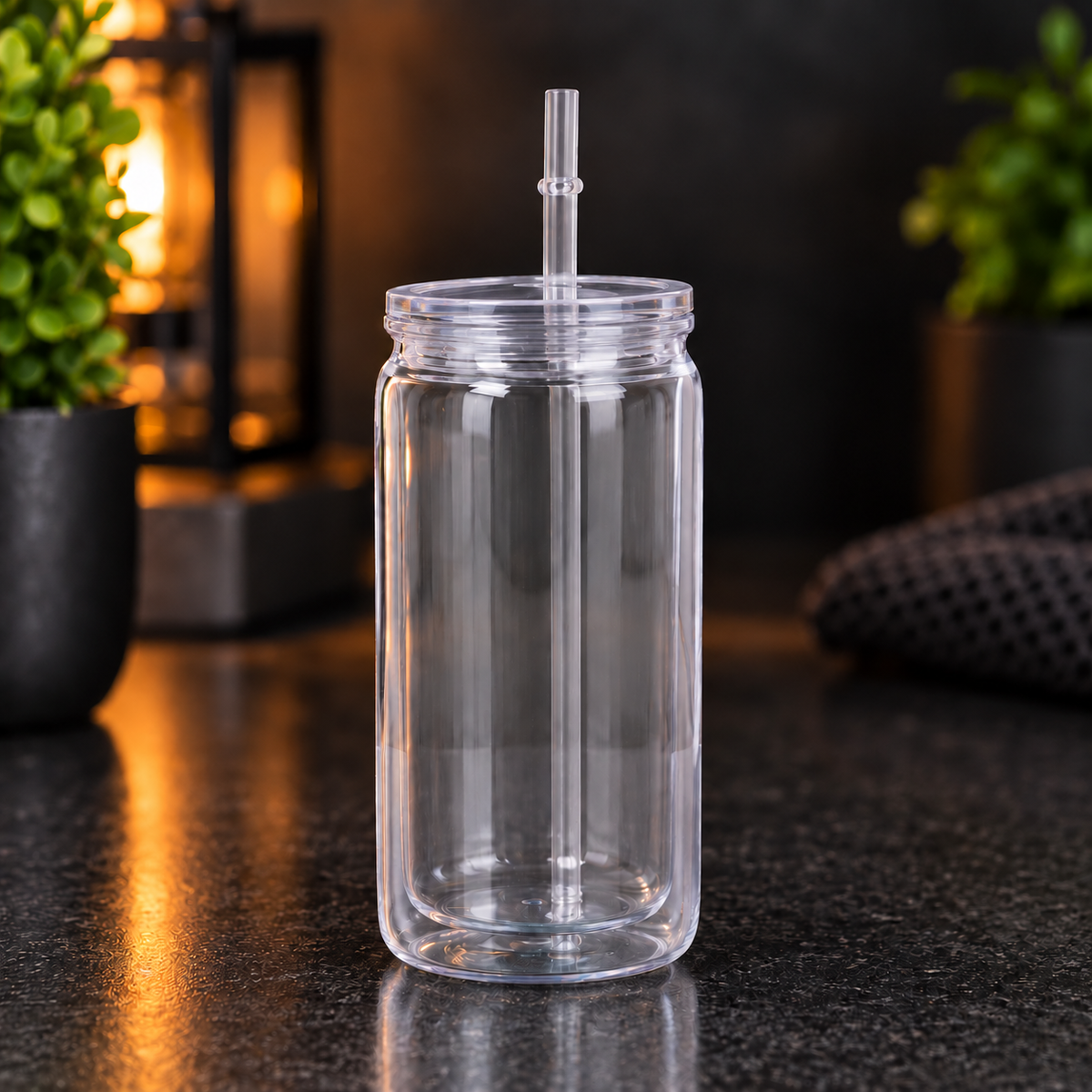 Can Snowglobe en acrylique – Format 16 oz, contenance 12 oz – UV