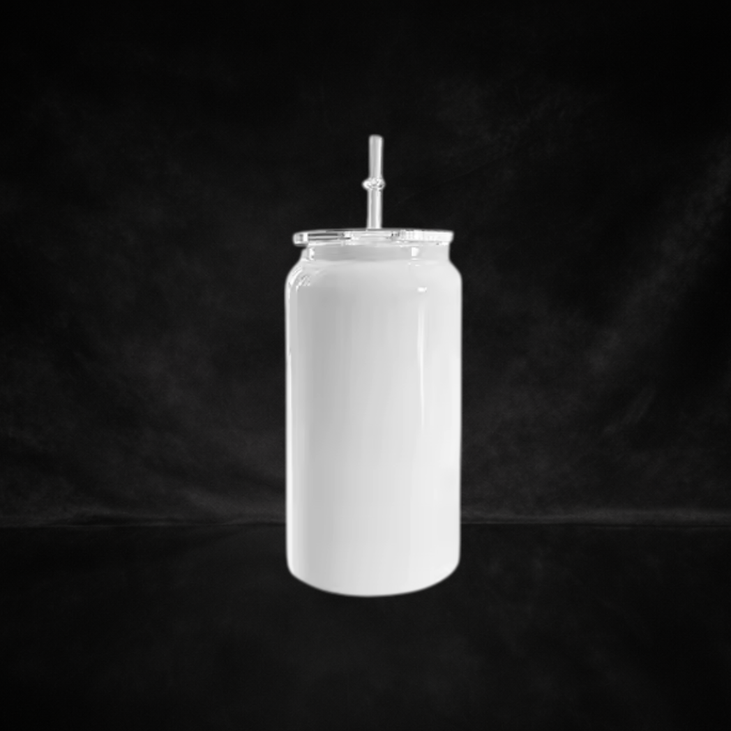 Can 16oz Isotherme Blanc Lustré - Couvercle Coloré - Sublimation & UV