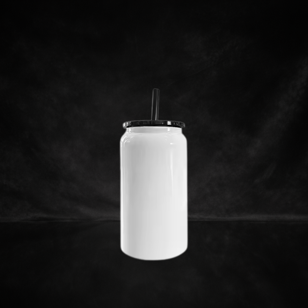 Can 16oz Isotherme Blanc Lustré - Couvercle Coloré - Sublimation & UV