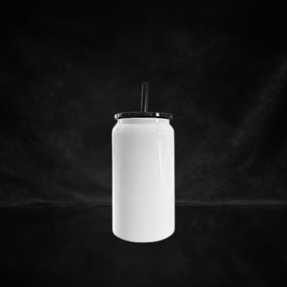 Can 16oz Isotherme Blanc Lustré - Couvercle Coloré - Sublimation & UV
