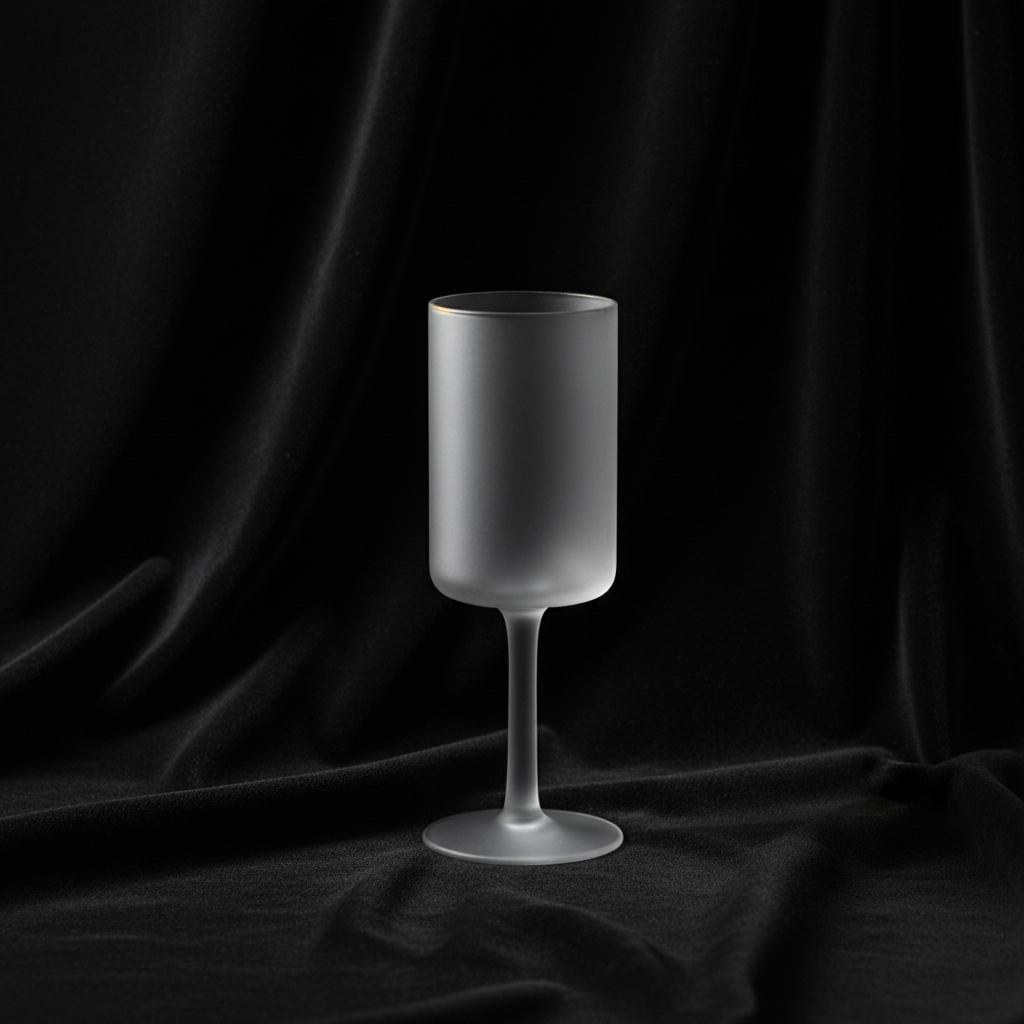 Coupe en verre givré avec pied