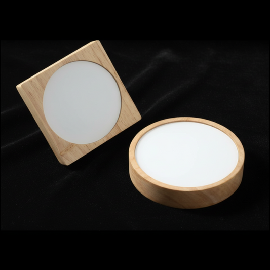 Lampe de Table LED Bois Insert Verre - Sublimation