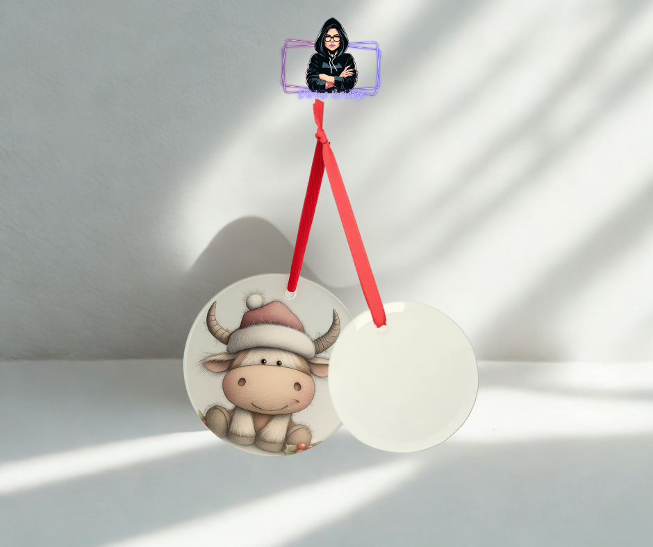 Ornement en verre givré 3.5pouces