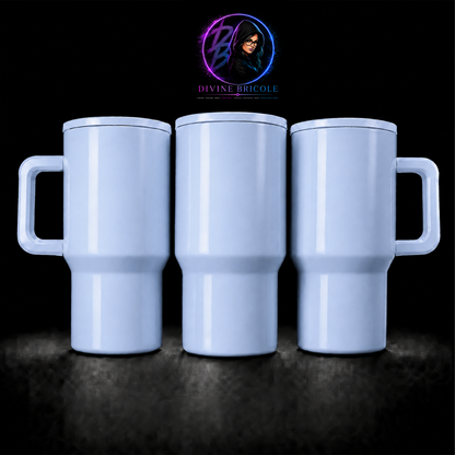 Tumbler 20 oz avec Poignée – Couvercle Flip – Sublimation