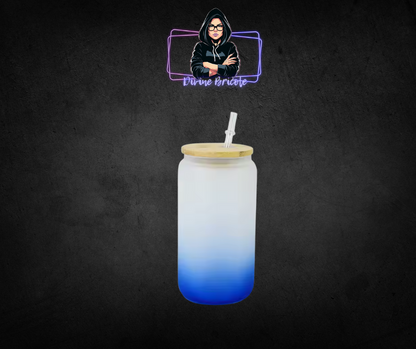 Glass can 16oz pour sublimation / uv  /bambou