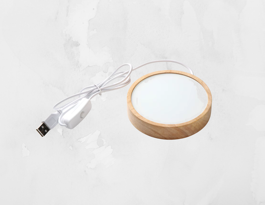 Lampe de table en bois – Insert en verre haute qualité pour sublimation