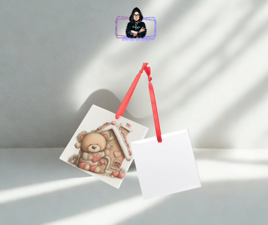 Ornement en verre givré 3.5pouces