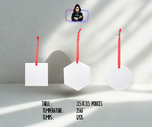 Ornement en verre givré 3.5pouces