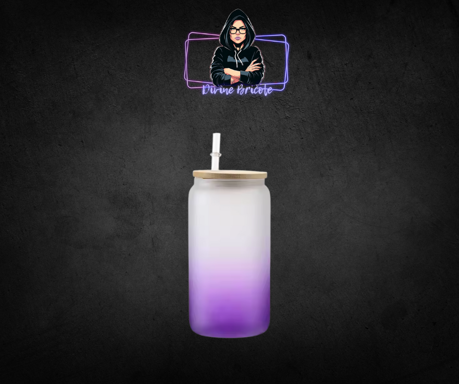 Glass can 16oz pour sublimation / uv  /bambou