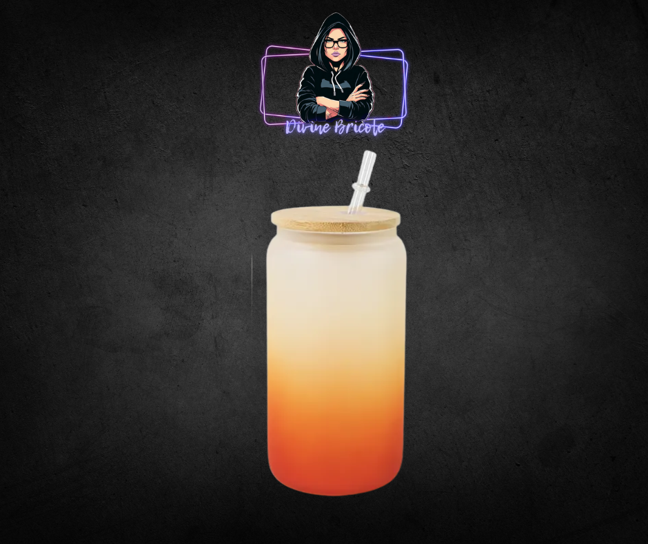 Glass can 16oz pour sublimation / uv  /bambou