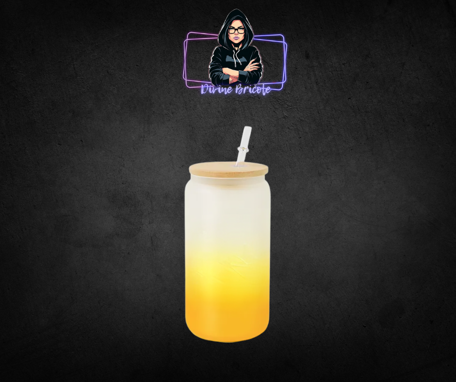 Glass can 16oz pour sublimation / uv  /bambou