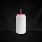 Can 16oz Isotherme Blanc Lustré - Couvercle Coloré - Sublimation & UV