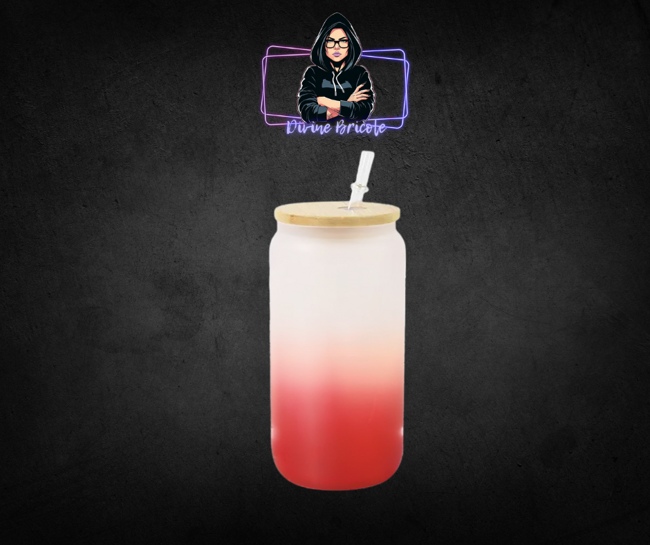 Glass can 16oz pour sublimation / uv  /bambou