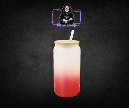 Glass can 16oz pour sublimation / uv  /bambou