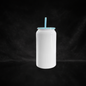 Can 16oz Isotherme Blanc Lustré - Couvercle Coloré - Sublimation & UV