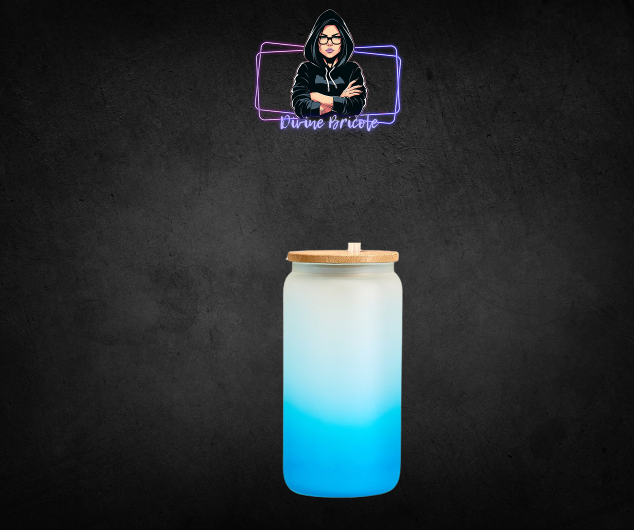 Glass can 16oz pour sublimation / uv  /bambou