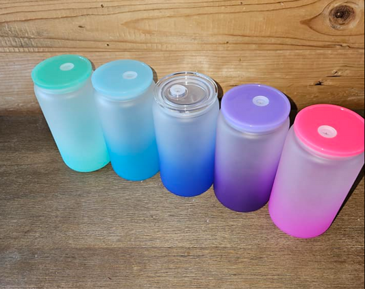 16oz ombré givré /couvercle en plastique