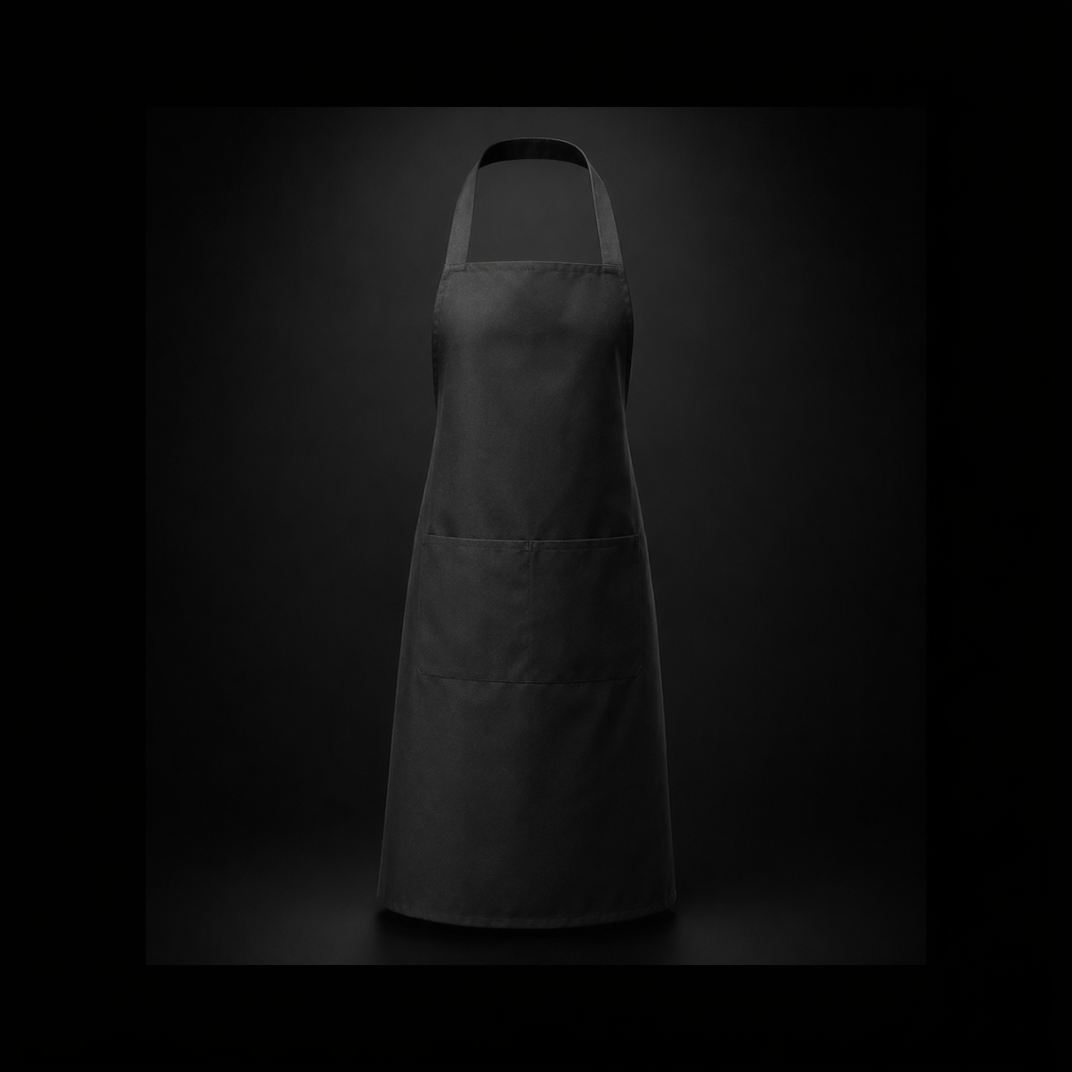 Tablier de cuisine en polyester noir pour personnalisation