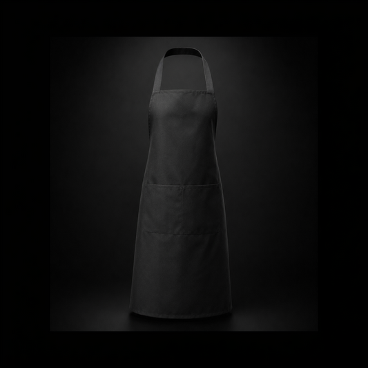 Tablier de cuisine en polyester noir pour personnalisation