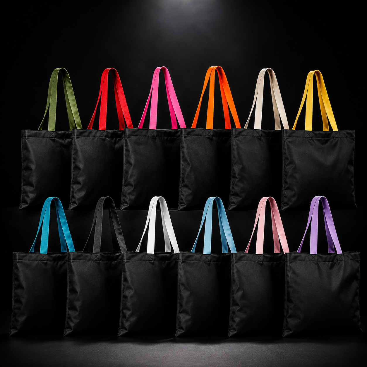 Sac fourre-tout en toile noire pour personnalisation — 40 x 30 cm