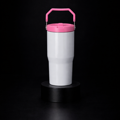 Tumbler 20oz Couvercle Flip pour Sublimation — Blanc Lustré