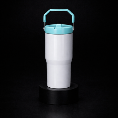 Tumbler 20oz Couvercle Flip pour Sublimation — Blanc Lustré