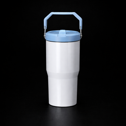 Tumbler 20oz Couvercle Flip pour Sublimation — Blanc Lustré