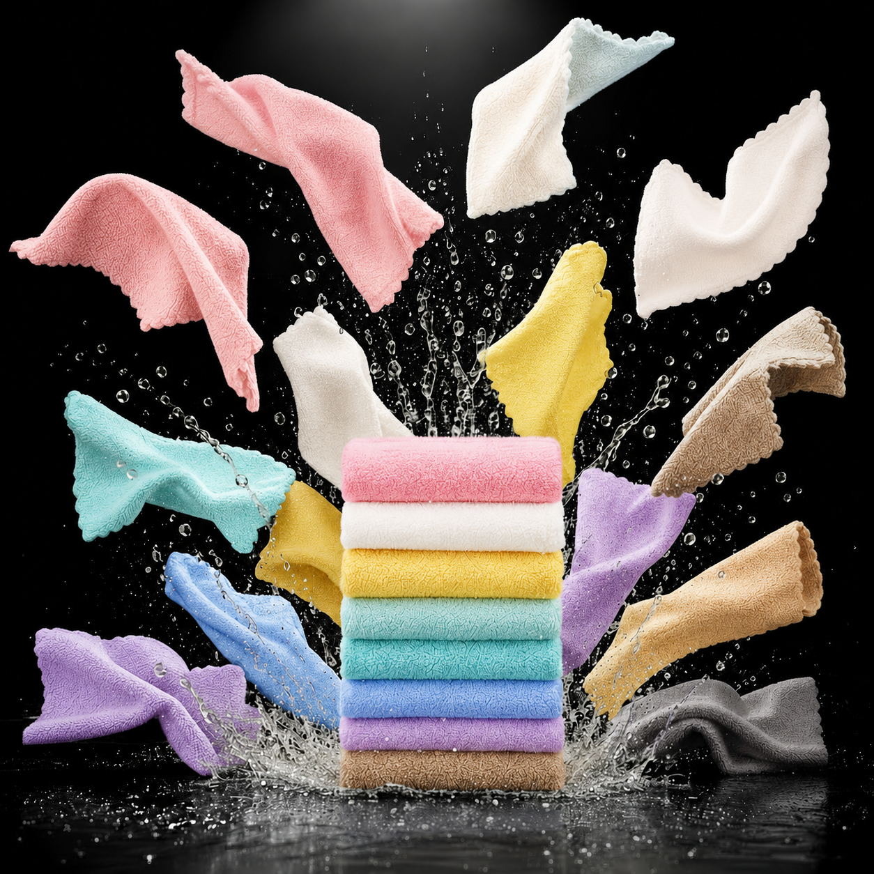 Serviette de luxe multi-usage 24 x 24 cm — Couleurs multiples