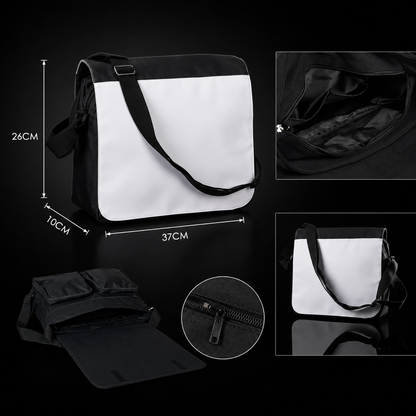 Duo Sac Messager + Boîte à Lunch XXL Noir — Sublimation