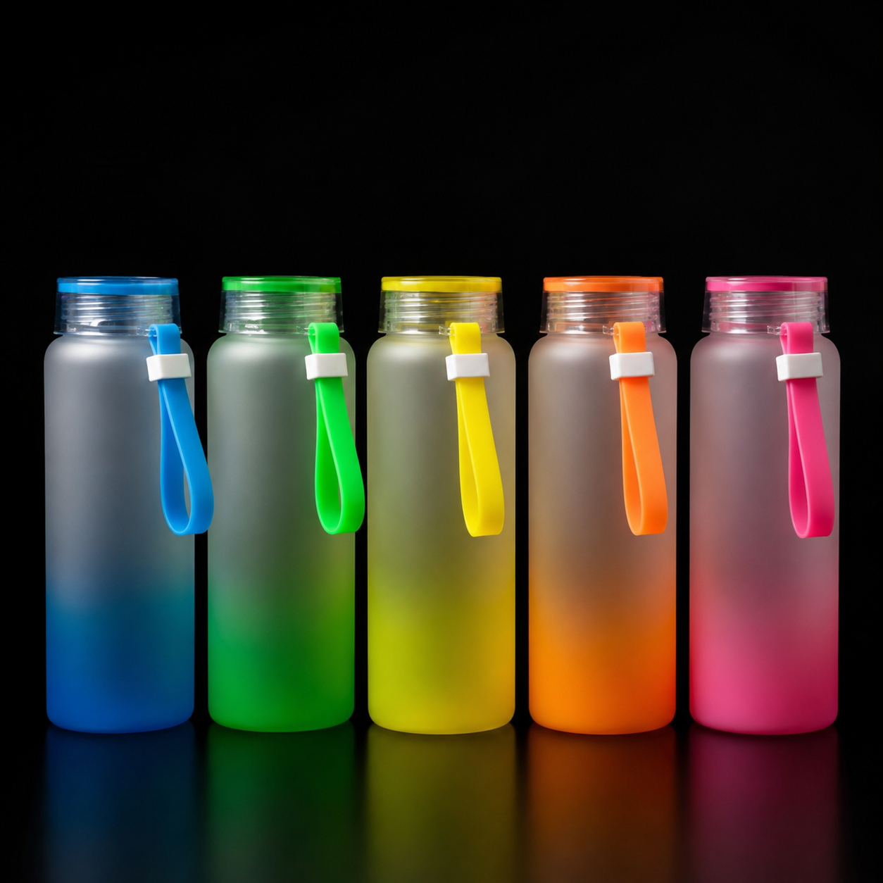 Bouteille de verre givré ombré 17oz pour sublimation.