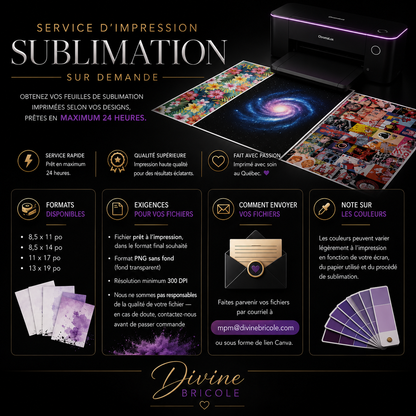 Service d'impression sublimation sur demande