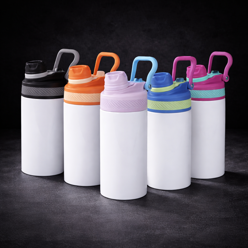 Bouteille d'eau sport 2-en-1 12oz pour enfants - Sublimation | Restock à venir