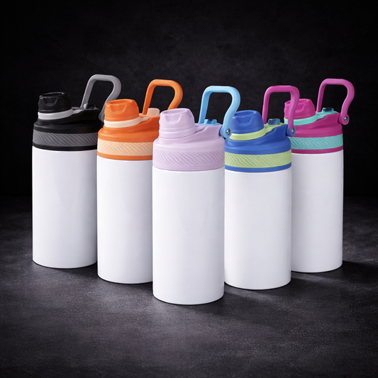 Bouteille d'eau sport 2-en-1 12oz pour enfants - Sublimation | Restock à venir
