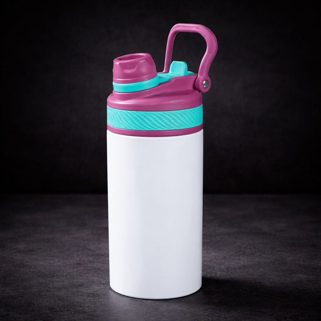 Bouteille d'eau sport 2-en-1 12oz pour enfants - Sublimation | Restock à venir