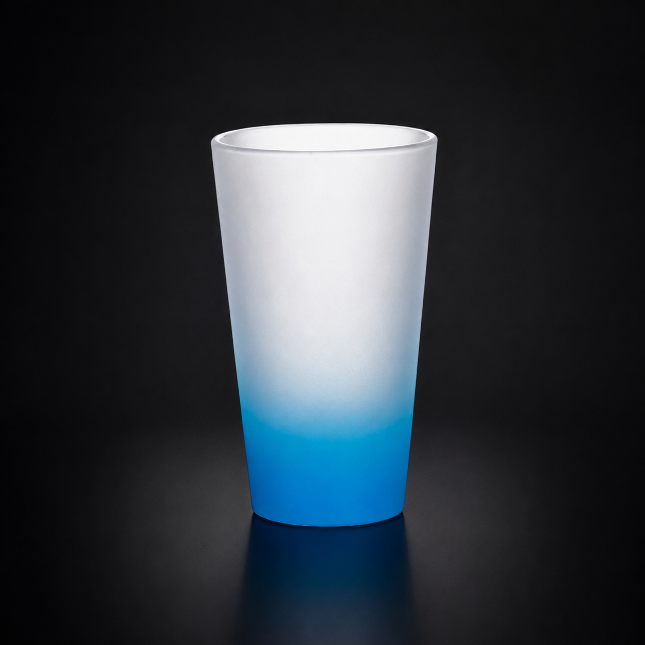 Verre dépoli dégradé givré bleu sublimation 500 ml (17 oz)