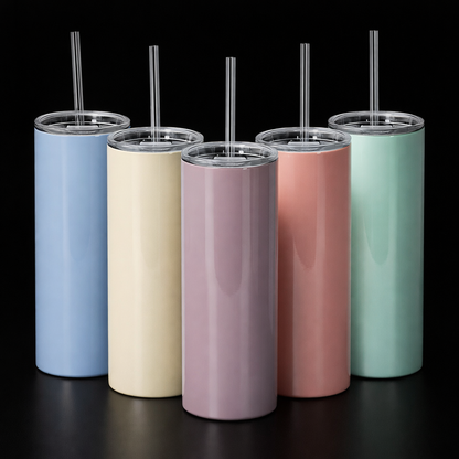 Tumbler 20oz Couleur Macaron - Acier Inoxydable Double Paroi - Sublimation