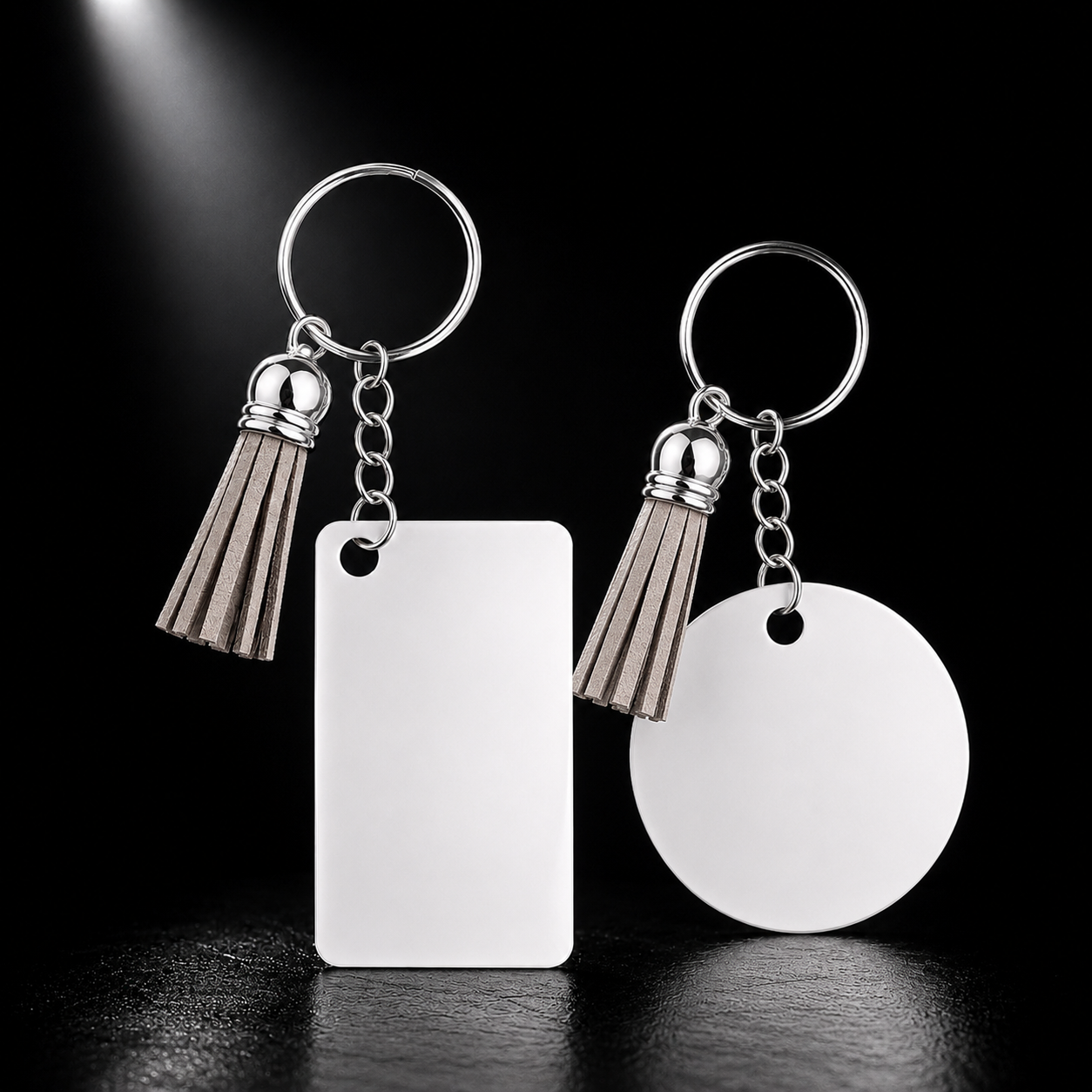 Porte-clé en aluminium pour sublimation — Rond et Rectangle
