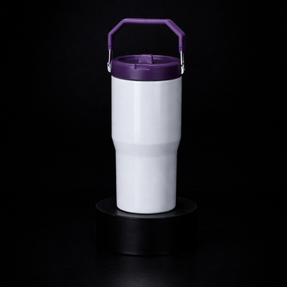 Tumbler 20oz Couvercle Flip pour Sublimation — Blanc Lustré