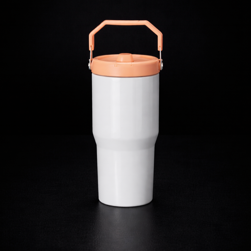 Tumbler 20oz Couvercle Flip pour Sublimation — Blanc Lustré