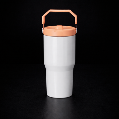 Tumbler 20oz Couvercle Flip pour Sublimation — Blanc Lustré