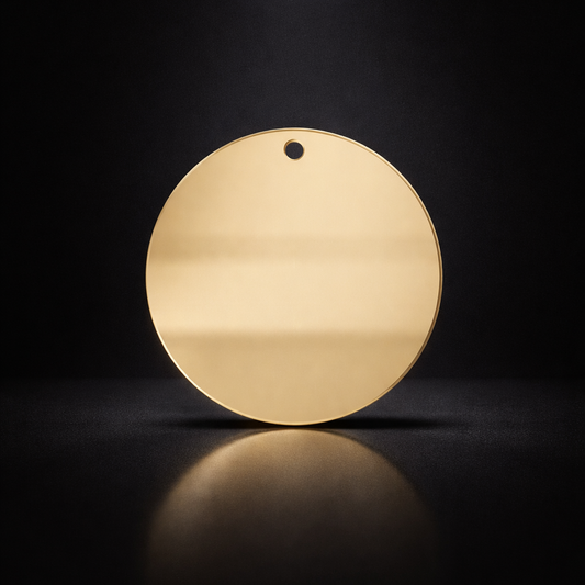 Ornement Cercle Acrylique Doré Effet Miroir — UV-DTF