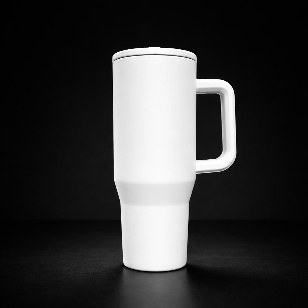 Tasse isotherme 40oz – Sublimation, finition mate, couvercle avec paille flip
